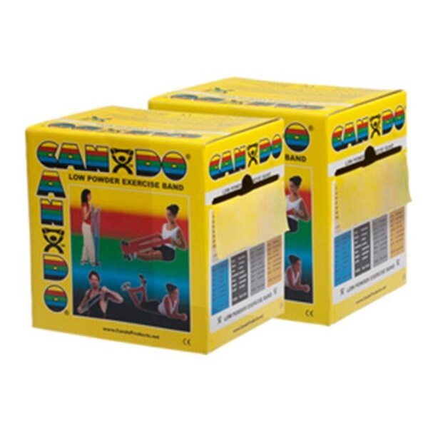 Cando International CanDo CanDo-10-5491 Low Powder Exercise Band; 100 yards - Yellow; X Light - Pack of 2 CanDo-10-5491 - main